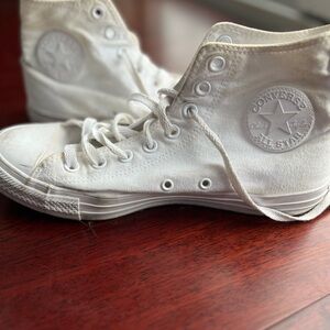 Converse Monochrome All White High-Top Sneakers Chuck Taylor High Tops Punk